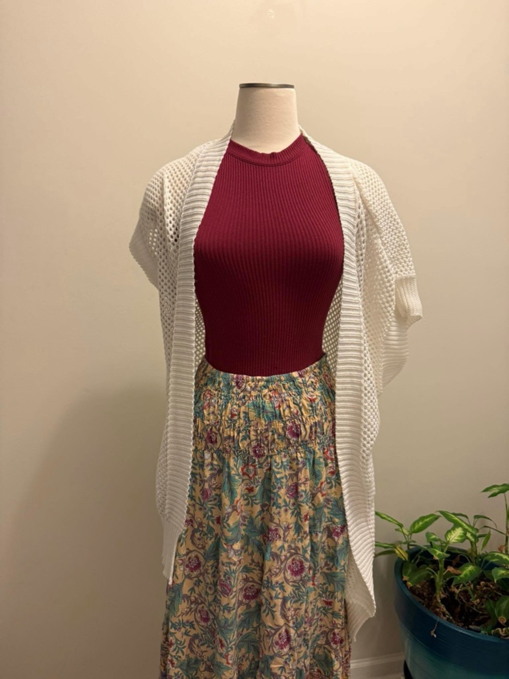 Ribbed Burgundy Sleeveless Top